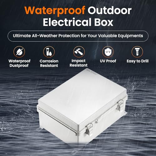 QILIPSU Outdoor Electrical Box Waterproof Junction Box 11.4"x7.5"x5.5" - color: Grey, size: 11.4"x7.5"x5.5"