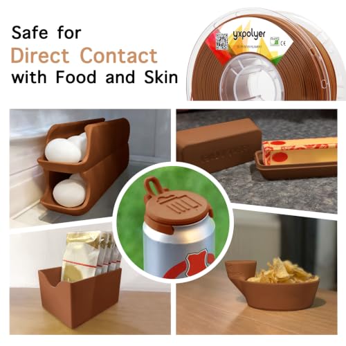 YXPOLYER PLA Plus Filament Food-Grade 1.75mm 3D Printing Filament Brown - color: Brown