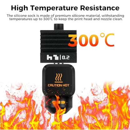 Bamboo Original 3PCS Hotend Silicone Sock for Bambu Lab P2S 3D Printer,Hotend Heater Block Silicone Cover,High Temperature Resistance Protecting Extruder Sleeve - style: P2S Silicone Sock