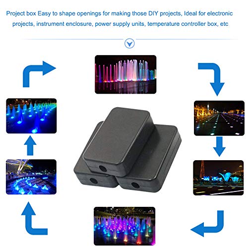 55x35x15mm Waterproof Electric Project Case Junction Box with Cover Black Plastic, 6-Pack - size: 55 x 35 x 15mm(6PCS)