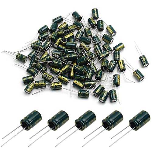 50Pcs Electrolytic Capacitor 10uF 400V with Aluminum Radial Leads - size: 10uF 400V 8x12mm