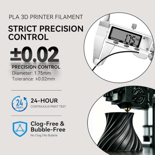 Kingroon PLA Filament 1.75mm 16KG, 16 Spools Black 3D Printer Filament Bulk with ±0.02mm Dimensional Accuracy, Low Warping Easy to Print PLA for Most FDM Printers - color: 16kg Black