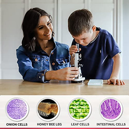 AmScope M30-ABS-KT1-W-I 1200X Microscope Kit - Includes Science