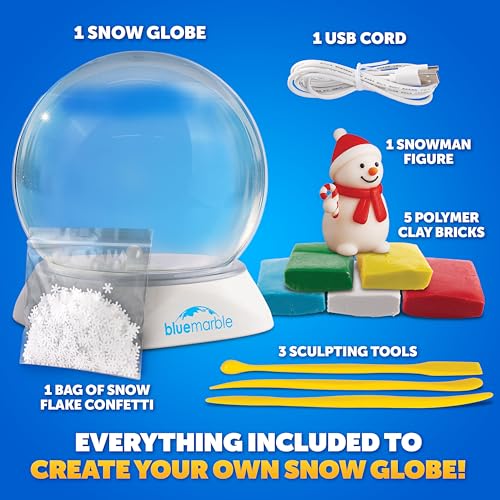 Blue Marble Light-Up Snow Globe Christmas Craft Activity Kit for Kids