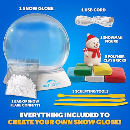 Blue Marble Light-Up Snow Globe Christmas Craft Activity Kit for Kids