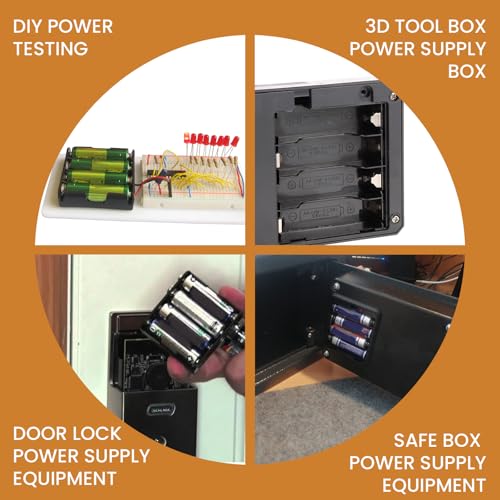 4-Pack 4 AA Battery Holder with Leads, 6V 4x1.5V Thicken Plastic Case
