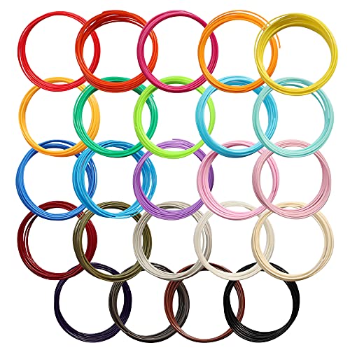 MIKA3D 24 Colors 1.75mm ABS 3D Pen Printer Filament Refill, Each Color 3.5m, Total 84m ABS Material, Support for MYNT3D / SCRIB3D 3D Printing Pen, Not Fit for 3Doodler Pen - color: Abs Solid - 24 Colors