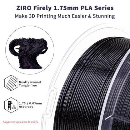 ZIRO Sparkle PLA Filament 1.75mm, Twinkling Effect 1kg, Gemini Starlight - color: Gemini Starlight