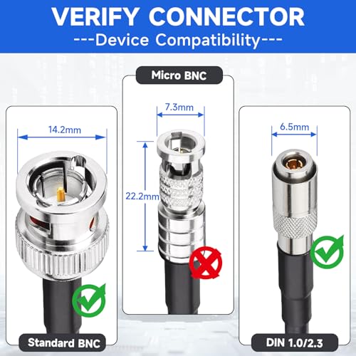 Superbat DIN to SDI BNC Cable 3ft for Blackmagic Video Assist RED Camera - style: din to bnc male