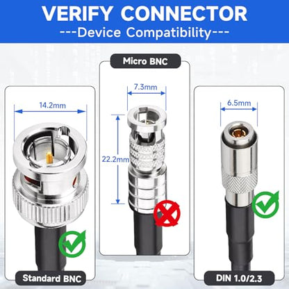 Superbat DIN to SDI BNC Cable 3ft for Blackmagic Video Assist RED Camera - style: din to bnc male