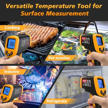 FKM Infrared Thermometer Gun Non-Contact Laser Temperature Gun-58°F~1112°F - color: Black Yellow