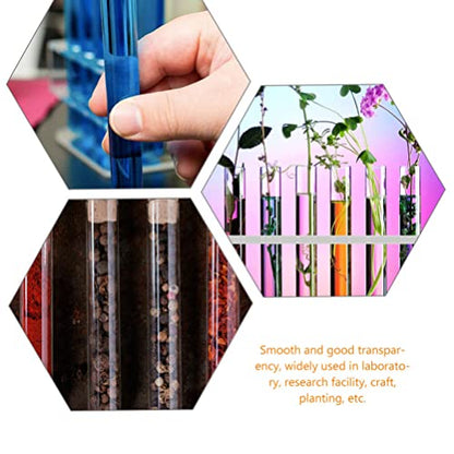iplusmile 15 pcs Glass Test Tubes with Wood Cork Round Bottom 7.08 in - size: 18X180mm