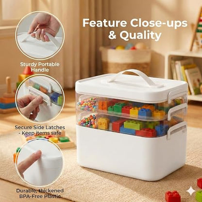 Medium 3-Tier Art Supply Storage Organizer with Removable Trays - color: Three-Layer