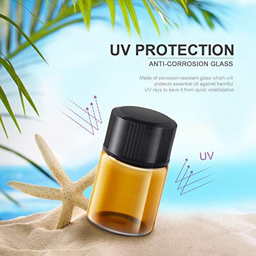 2ml Essential Oil Bottles 36Pcs Mini Oil Bottles with Transfer Droppers - color: Amber