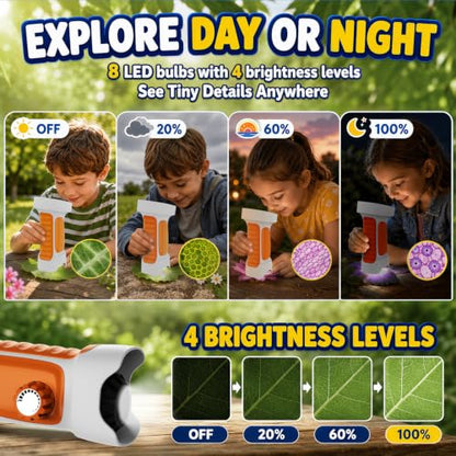 1000X Handheld Digital Microscope for Kids: Explorer 4K Magnifying Glass - color: Yellow