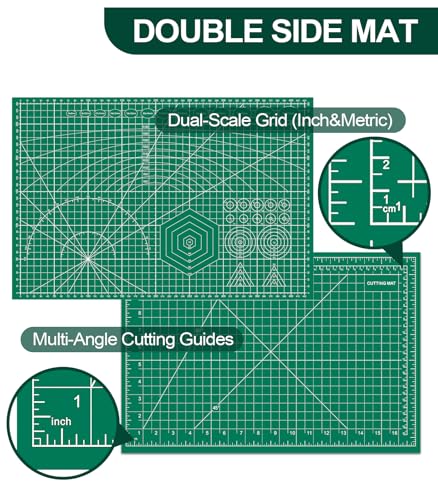 Self Healing Cutting Mat 12×18 Inch, Fabric Cutting Mats for Crafts, Double Sided Sewing Boards for Quilting Hobby Scrapbooking 5 Layers 1 Pack - style: 1 Pack