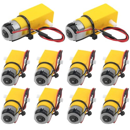 10Pcs Vgoohobby TT DC Gearbox Motor Dual Shaft 3-8V Gear Motors 200RPM Ratio 1:48 Shaft Motor with 2.54mm Wire for Arduino DIY Car Robot Toys