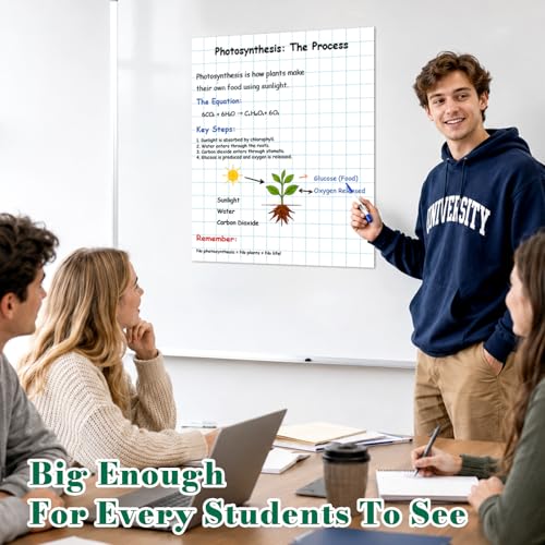 Giant Magnetic Notebook Paper for Classroom 17x 21 in Dry Erase Lined Paper - size: Graph Grid Paper - 21 x 17 in