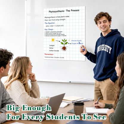 Giant Magnetic Notebook Paper for Classroom 17x 21 in Dry Erase Lined Paper - size: Graph Grid Paper - 21 x 17 in