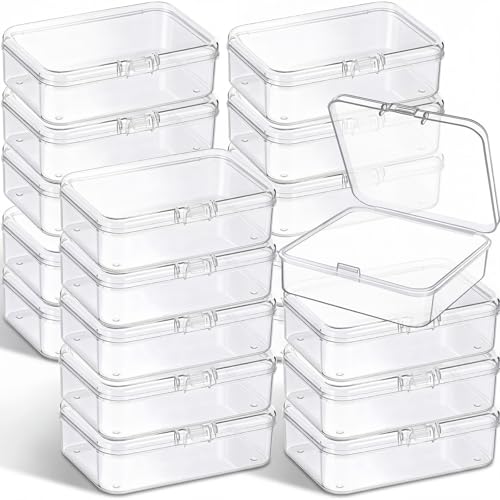 Jetec 18 Pieces Small Clear Plastic Storage Box, 2.9 x 2.9 x 1 Inch - size: 2.9 x 2.9 x 1 Inch
