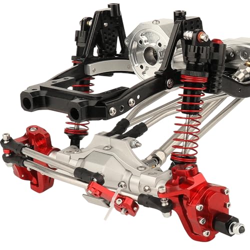 Metal 6x6 RC Car Chassis Frame with Front Middle Rear Axles Prefixal Gearbox for Axial SCX10 II 90046 90047 1/10 RC Crawler Car Parts,Thickened Battery Tray (Silver)