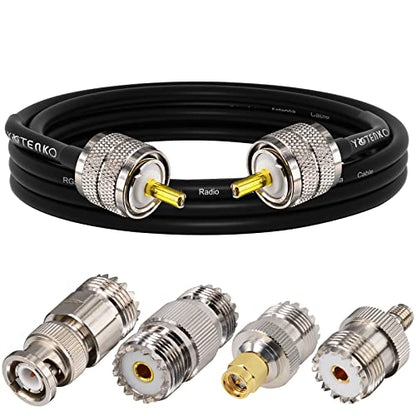 PL259 Jumper RG58 Coaxial Cable 3FT + SO239 to SMA/UHF/BNC Adapters - color: Ham Radio Go-Kit, size: 3ft