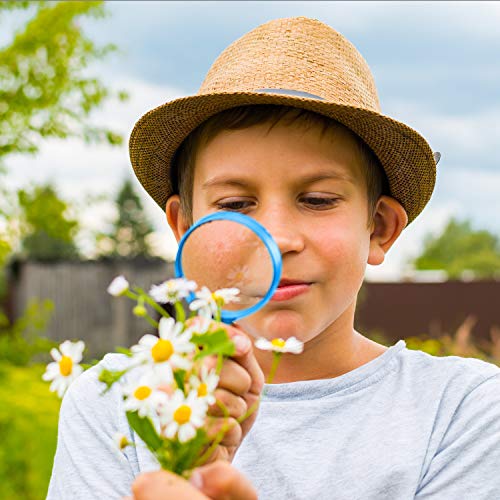 Elcoho 30 Pack Plastic Magnifying Glasses 3X Colorful Magnifying Glasses Party Favors with a Storage Bag, 5 Colors