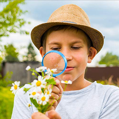 Elcoho 30 Pack Plastic Magnifying Glasses 3X Colorful Magnifying Glasses Party Favors with a Storage Bag, 5 Colors