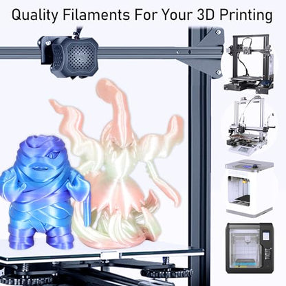 MIKA3D Mixed 6 Spools Fast 2 Color Change 3D Printer Filament Bundle, It Packed with 6 Beautiful Color Change Silk PLA Filament, Each Spool 250g, 6 Spools, Total 1.5kg Silk PLA Bundle 250g X 6 - color: 6 Color Change Mixed