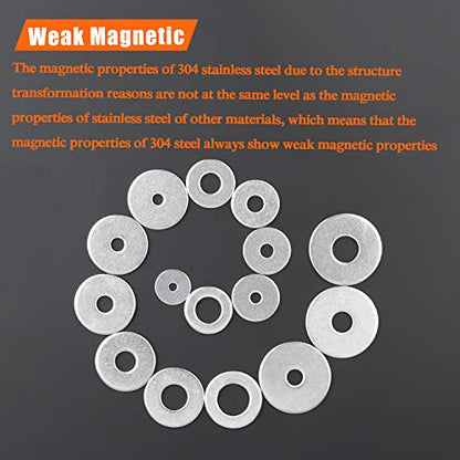 HELIFOUNER 50 Pieces M8x25x1.5mm Fender Washers, 304 Stainless Steel Large Fender Washers, Inner Diameter 8mm, Outer Diameter 25mm, Thickness 1.5mm - size: M8x25x1.5mm