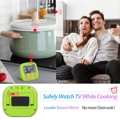 Weewooday 24 Pcs Digital Kitchen Timer Magnetic LCD Alarm, Blue, Green - color: Blue, Green