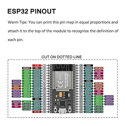 ESP32S ESP32 Development Board 2.4 GHz Dual Core WLAN WiFi + Bluetooth 2-in-1 Microcontroller ESP-WROOM-32 Chip for Arduino (38PIN Narrow Version, 2PCS) - size: 38 PIN