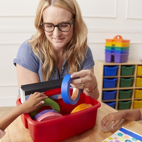ECR4Kids 2-Compartment Large Storage Caddy Organizer, 6-Pack, Primary - color: Primary