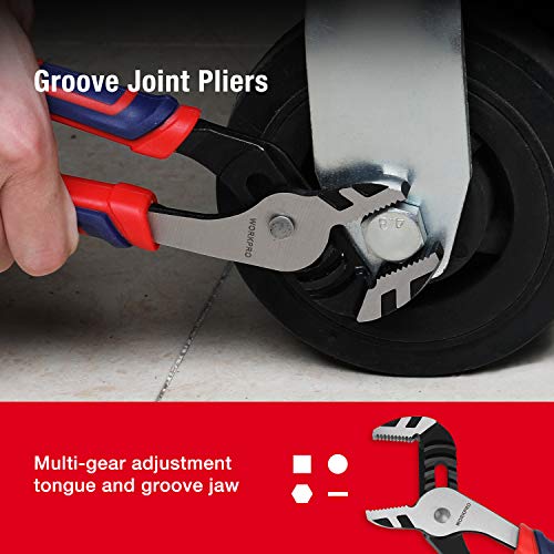 WORKPRO Pliers Set, Premium Cr-V Construction, Includes 6 Inch Slip Joint, Long Nose, Diagonal Cutting, 8 Inch Groove Joint, 7 Inch Linesman and Storage Pouch, for Basic Repair (Pack of 2) - size: 5-piece (Pack of 2)