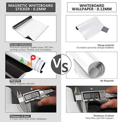 ZHIDIAN Magnetic Whiteboard Sticker for Wall/Door, 36" x 24" Large Self Adhesive White Board Wallpaper, Whiteboard Contact Paper, Large Dry Erase Sheet/Film for Office/Home/School - size: 36"W x 24"H