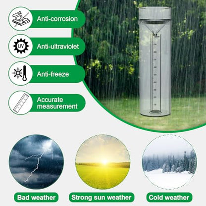Rain Gauge Outdoor Rain Gauge Accurate to 0.01 Inches