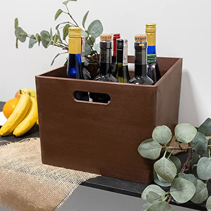 Creative Deco XXL Brown Wooden Crate Nesting Crate Handles - color: Brown, size: XXL