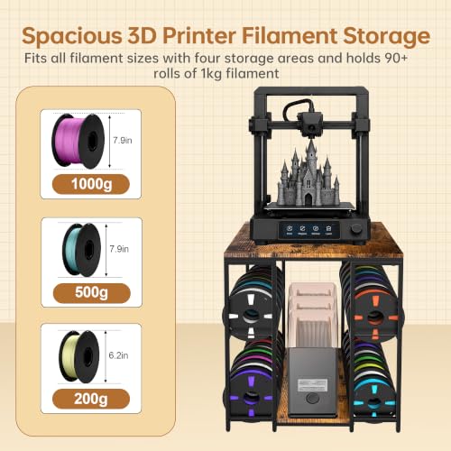 3D Printer Stand with Filament Storage, Compact 3D Printer Table Desk
