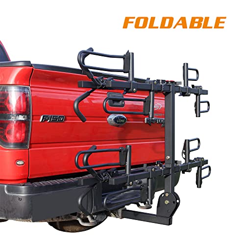 Rockland Foldable 4-Bike Rack, 160 lbs Capacity, Hitch Mount Bike Rack, Fits up to 2.5" Tire Width and 50" Wheelbase, Bike Carrier Rack for 2" Receiver for Cars SUVs Vans RVs - size: 4-Bike Rack+160LBS