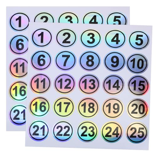 Mini Skater Laser Consecutive Number Stickers 1 to 25 Waterproof Round Labels Inventory Stickers 0.78 Inch Self Adhesive Number Decals for Classroom Office Indoor Storage Boxes (Black) - color: Black
