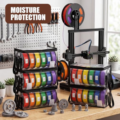 Dansydaisy 6 Pack 3D Printer Filament Storage Box, Holds up to 6 Rolls Each