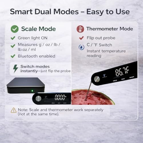 11lb/5kg Digital Kitchen Food Gram Scale with Pull Out Display, 0.1g/0.001oz Precision Wireless Bakery Scale, LED Backlight, 5 Units, USB Rechargeable, Stainless Steel Platform