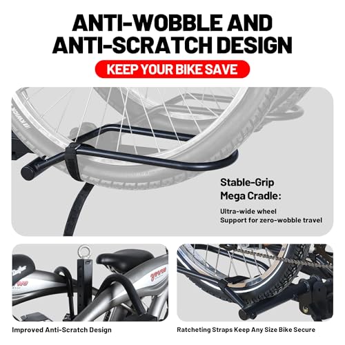 Rockland Foldable 2-Bike Rack, 200 lbs Capacity, Hitch Mount Bike Rack, Fits up to 5" Fat Tire Width and 50" Wheelbase, Bike Carrier Rack for 2" Receiver for Cars SUVs Vans RVs - size: 2-Bike Rack+200LBS (Hooks Design)
