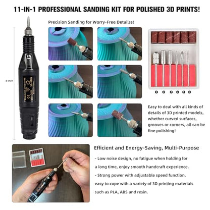 3D Printer Tools Kit with Tool Organizer Bag,3D Printing Essential Accessories, Nozzle Cleaning Kit, Deburring Tool & Scraper for 3D Printing Maintenance - Removing, Smoothing, and Finishing