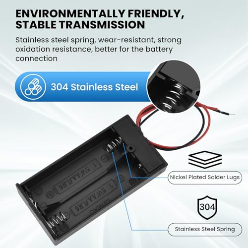 SDTC Tech 2 x 1.5V AA Battery Holder with Wires - size: 2AA