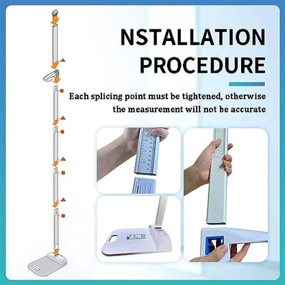 Aluminum Alloy Height Measurement,Adult Child Height Measure 8-82 inch/20-210 cm/Unit with cm & inch,for Home,Office,Gym,Medical Examination,Medical,School - color: dark blue-height measuring rod-2