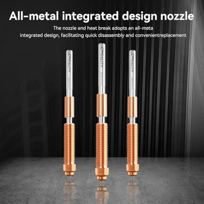 Creality K1 Series Hotend Kit with Heat Sink, Integrated Sprinkler Head Kit Quick Swap Nozzle 60W Faster Heating 300°C High Temperature Resistant High Flow Ceramic Heating Block Kit for K1/K1 Max/K1C