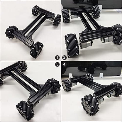 SmaringRobot Metal Robot Car Chassis Kit - color: Black