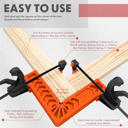 8 Pack 90 Degree Corner Clamps, Woodworking Positioning Squares 3" & 4"
