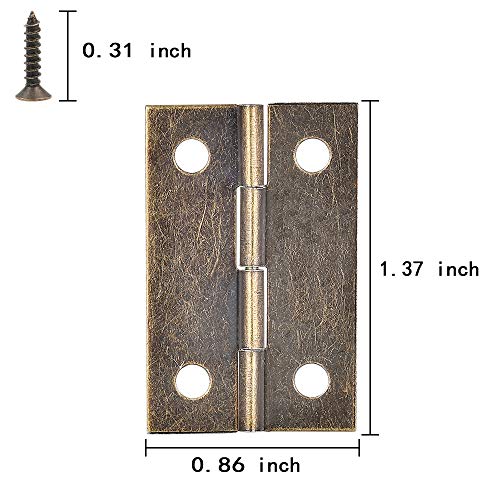 60Pcs Antique Bronze Hinges for Jewelry Box Bird House Handmade Crafts - color: Antique Bronze